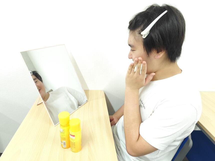 スキンケアの様子