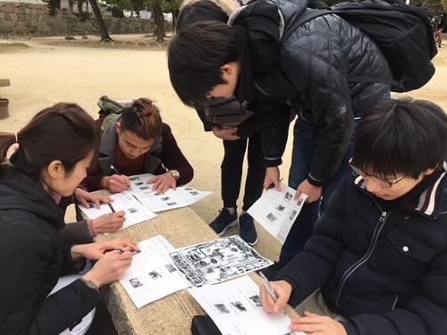 福山国際外語学院の留学生と一緒に、クイズ形式で福山城を探検してきました！