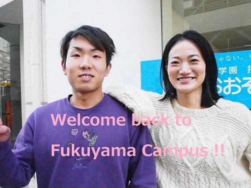 神戸の専門学校に通っている卒業生がキャンパスに遊びに来てくれました！