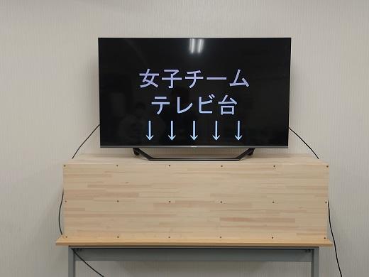 女子チームのテレビ台