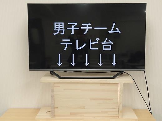 男子チームのテレビ台