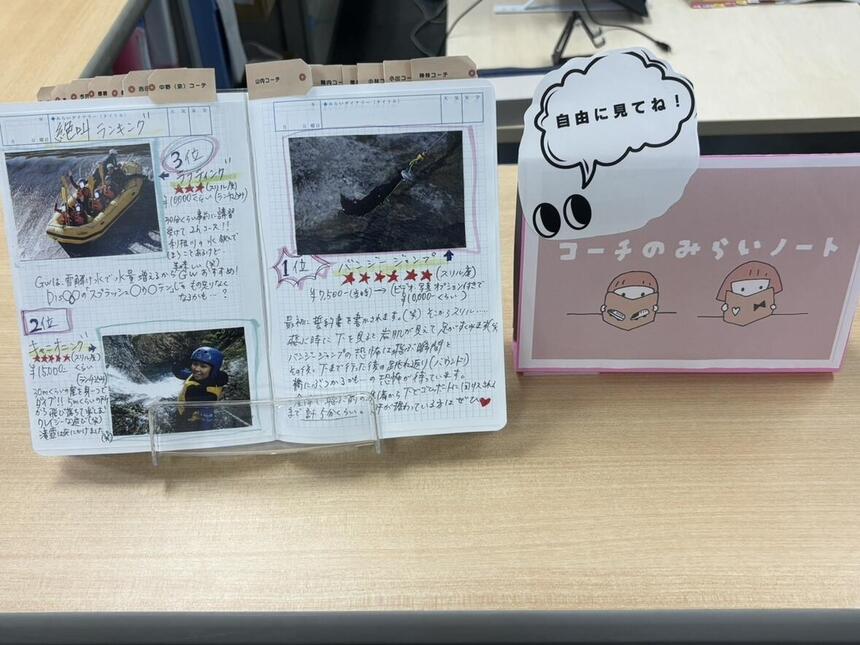 コーチのみらいノートの展示