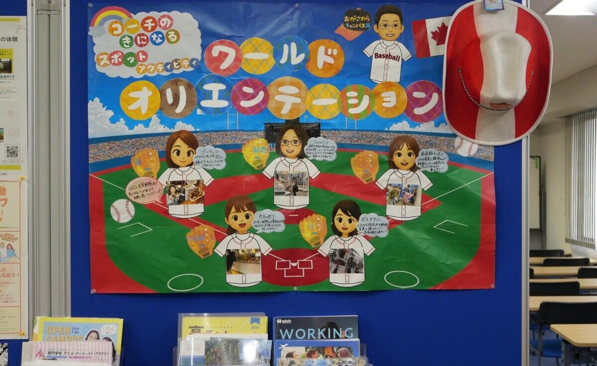 柏キャンパスのコーチの「気になる」や「おすすめ」をまとめたワールドオリエンテーションの掲示物