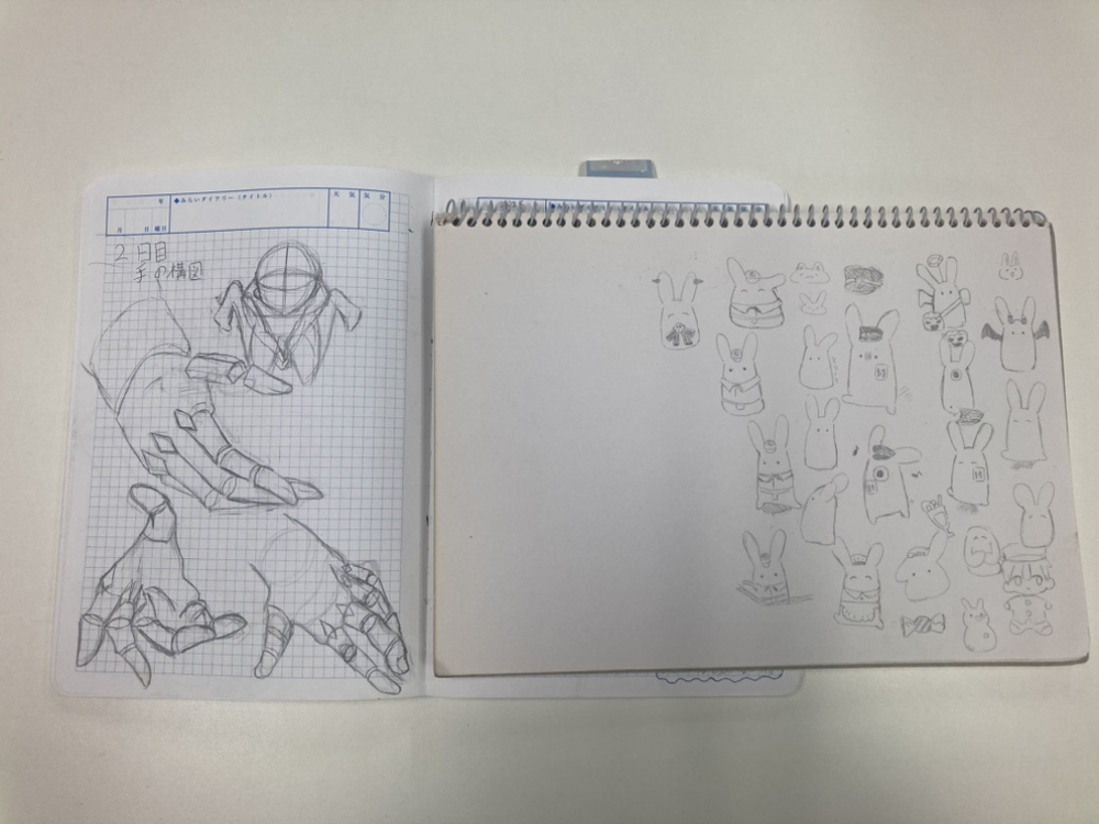 お昼休みに描いたイラストを見せてくれました