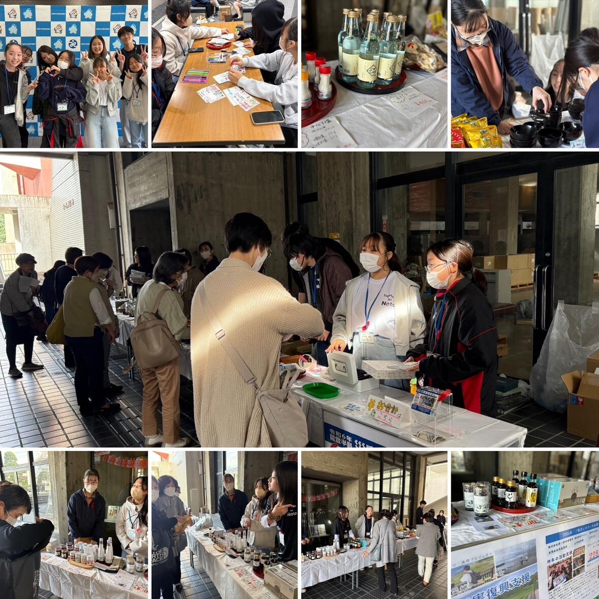 能登の商店からお菓子やジャム、塩、いしり醤油などを仕入れ、寄付付き価格で販売しました