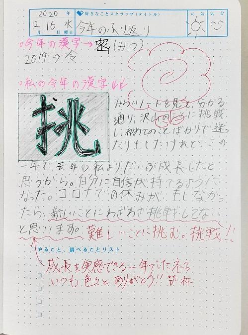 生徒達はＫＴＣみらいノートに自分にとっての2020年漢字を書いていきました。