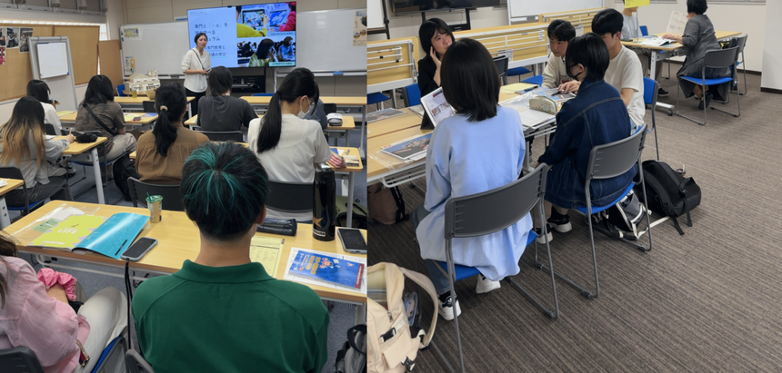 進路説明会で自分が学びたいことを見つけています。