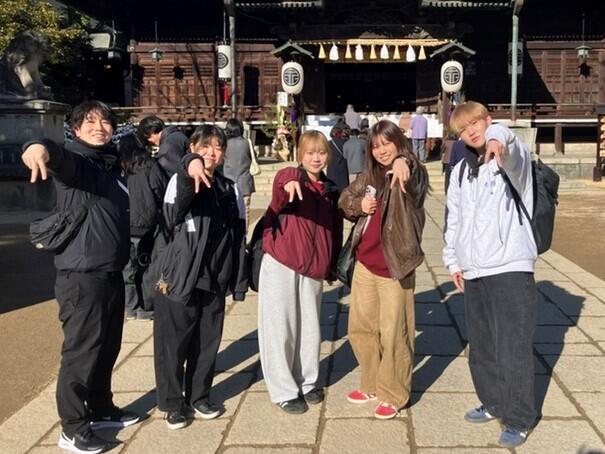 初詣でお参りした後の様子