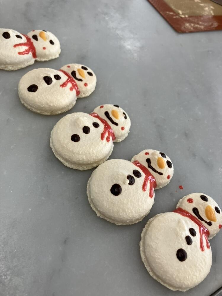 雪だるま型マカロン