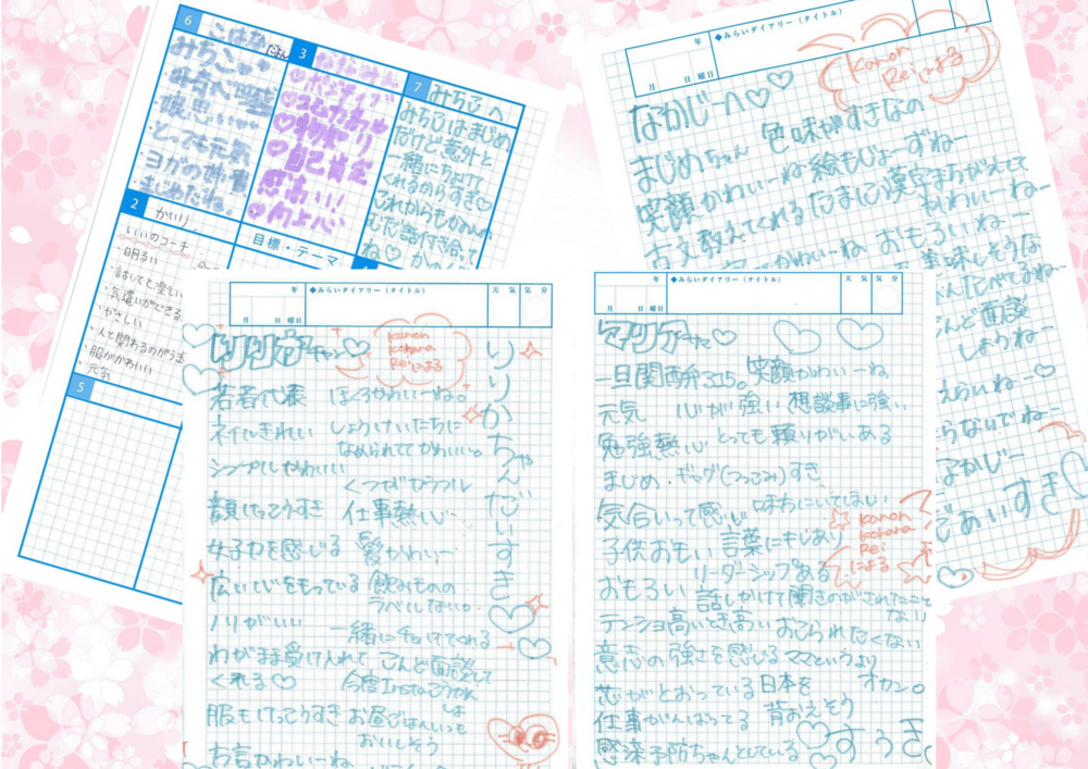 生徒が書いたみらいノート