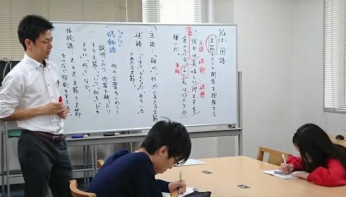 国語文法の授業中