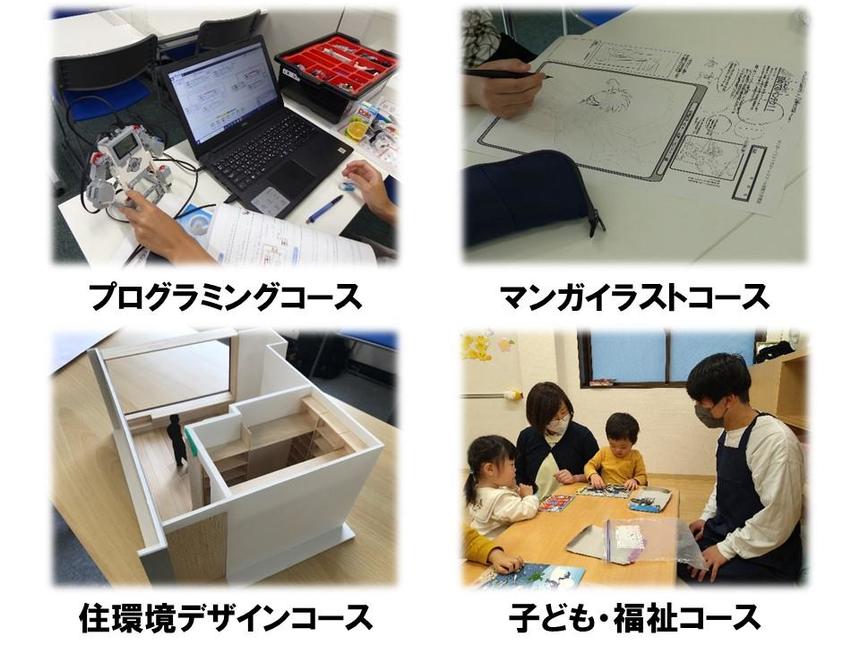 専門コースの様子、作品。