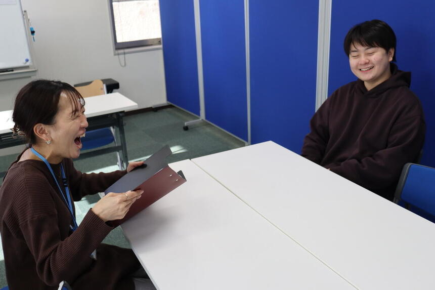 インタビュー生徒とマイコーチ