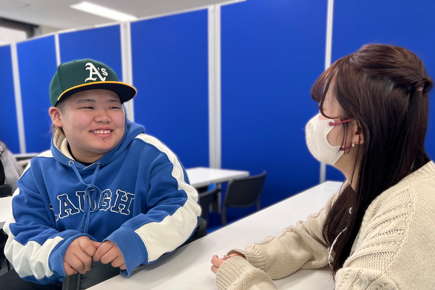 インタビュー生徒とマイコーチ