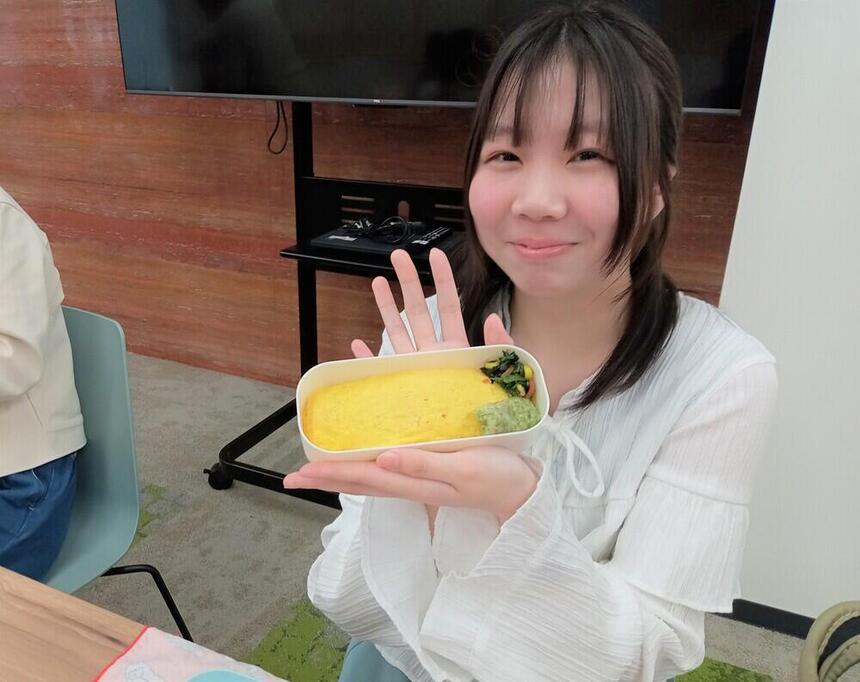 インタビューをした生徒