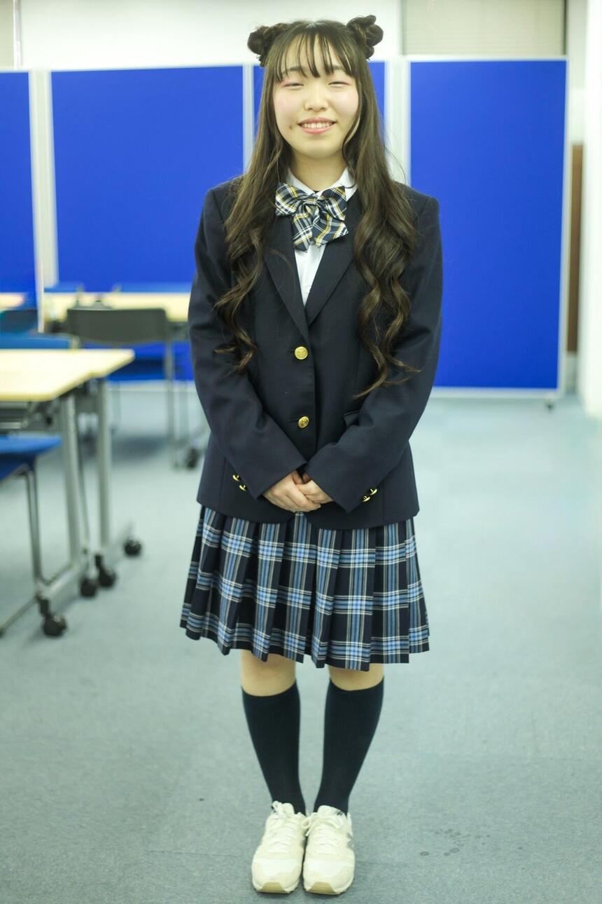 制服紹介のインタビューをした生徒