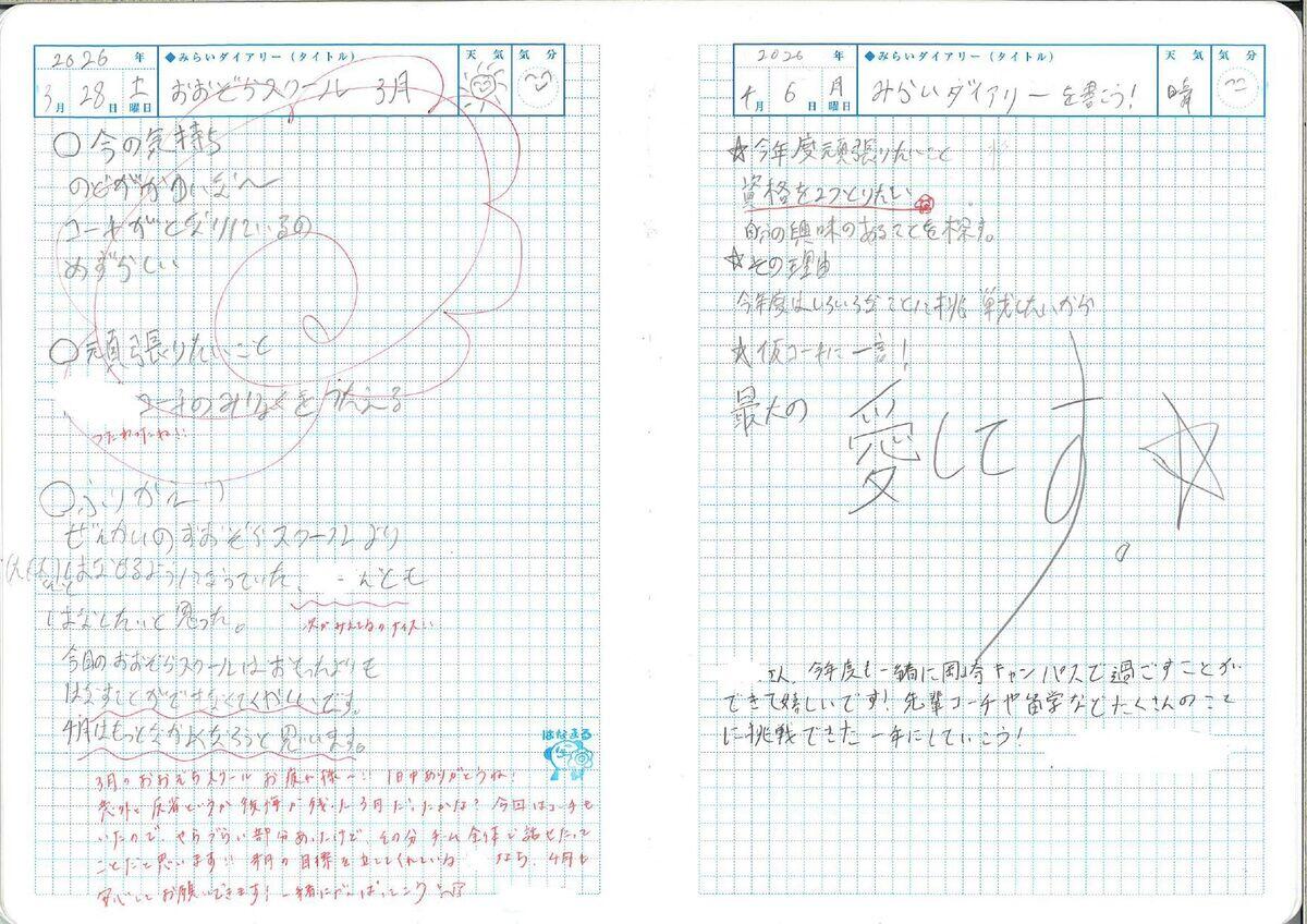 生徒のみらいノート