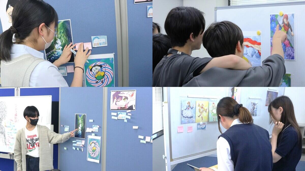 マンガイラストコースで行われた個展の様子