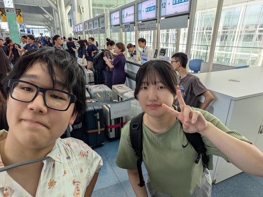 空港での様子