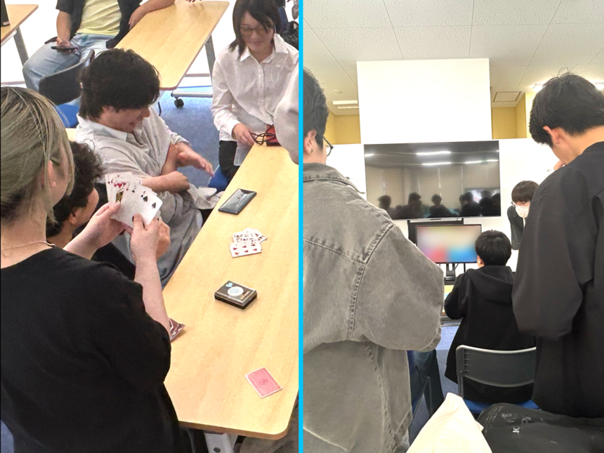 用意したゲームで遊ぶ生徒たち