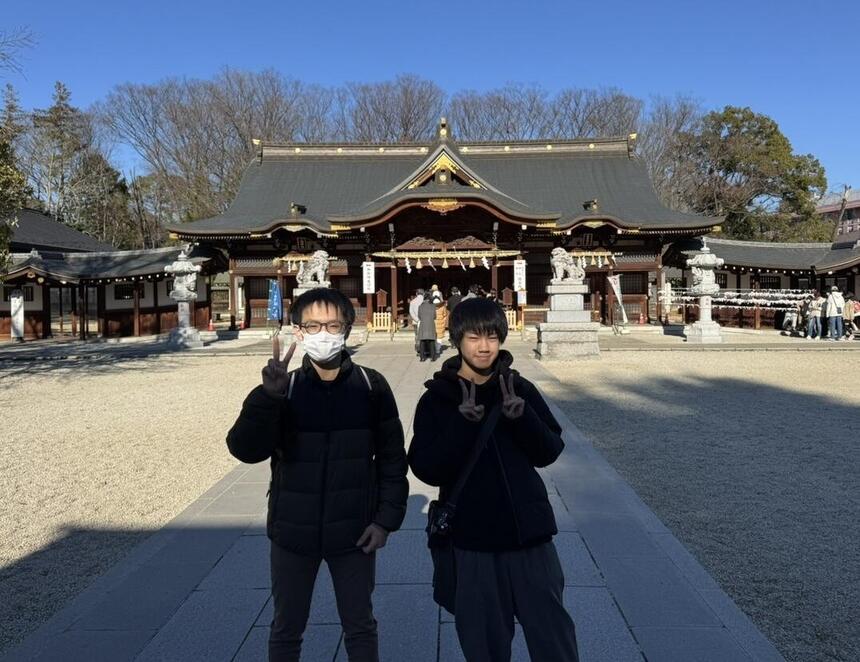 初詣での生徒の様子
