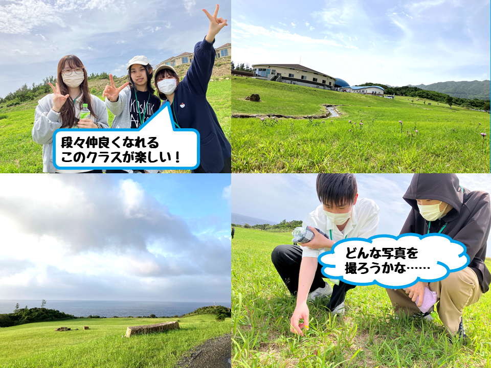 草原を見て回っている生徒
