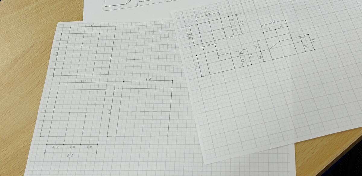 インタビューに答えてくれた生徒が実際に作成した図面