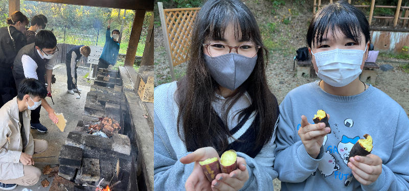 焼き芋クッキングの様子