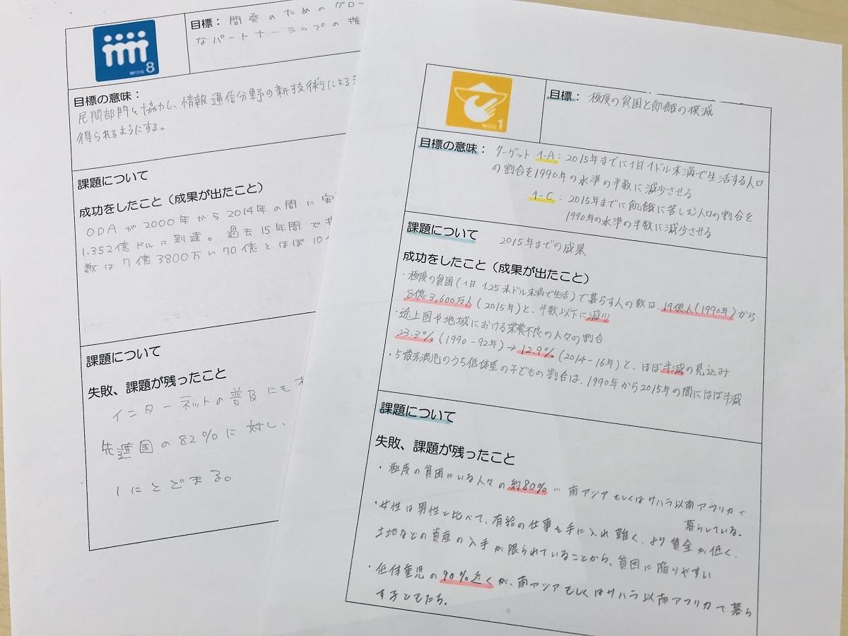 SDGs（ミレニアム開発目標）の成果と課題を調べました