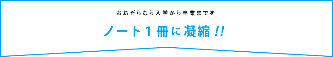 おおぞらなら入学から卒業までをノート1冊に凝縮！！