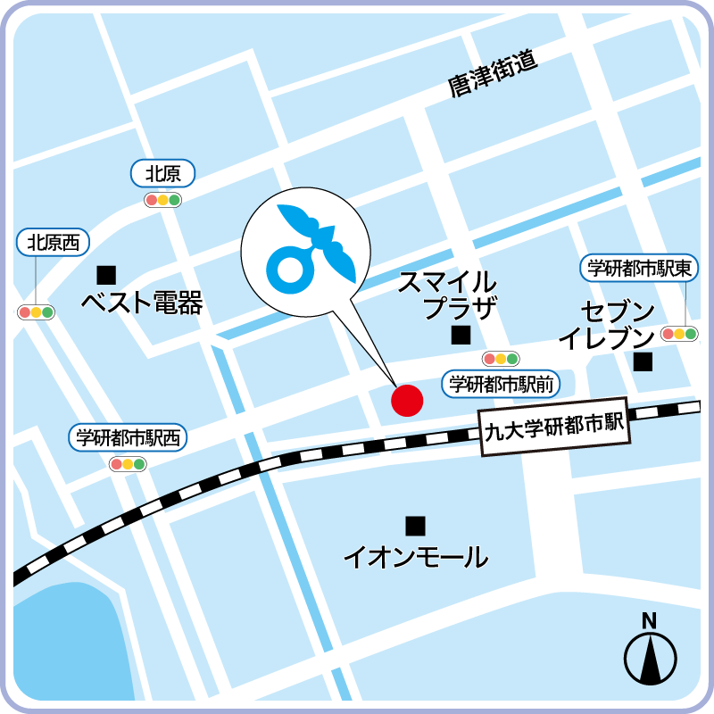 九大学研都市キャンパス地図